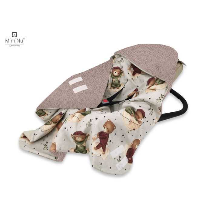 Pledas - vokelis automobilinei kėdutei "Teddy blush" 90x90 cm 