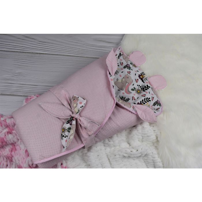 Vokelis - kilimėlis 2in1 kūdikiui "Bunny&Flowers" skersmuo 88 cm