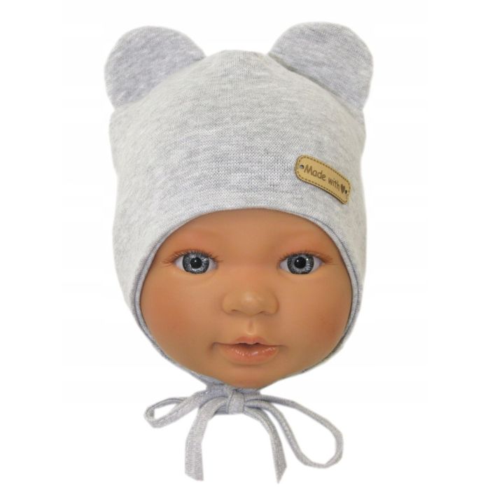 Kepurytė ir kaklaskarė kūdikiui "Love" - Grey
