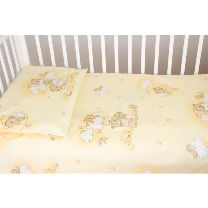 Užvalkalų komplektas 135x100 "Debesėliai" geltonos sp.