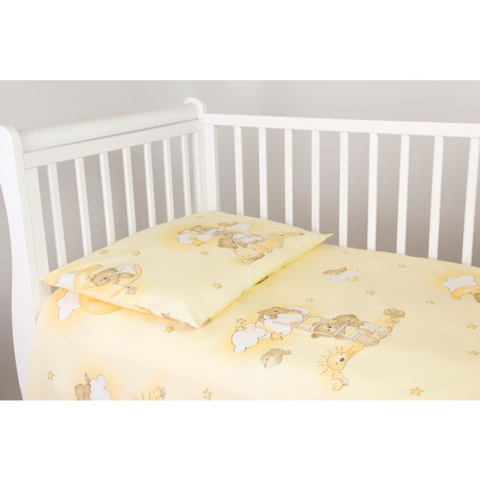 Užvalkalų komplektas 135x100 "Debesėliai" geltonos sp.