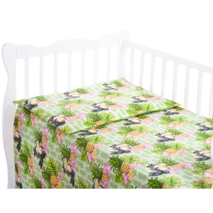 Užvalkalų komplektas 135x100 "Ananas" žalios sp.