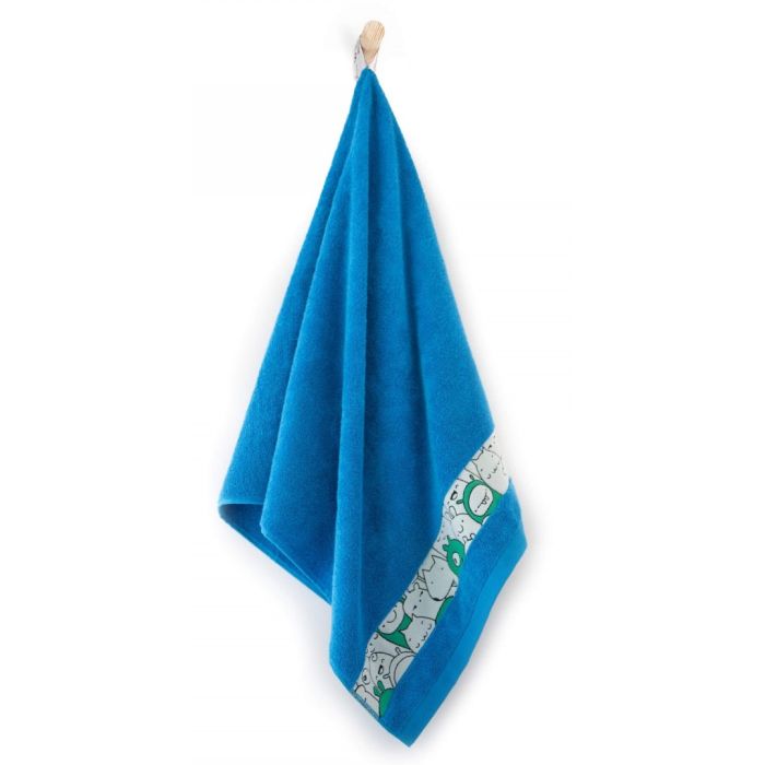 Rankšluostis "Happy faces" melsvas