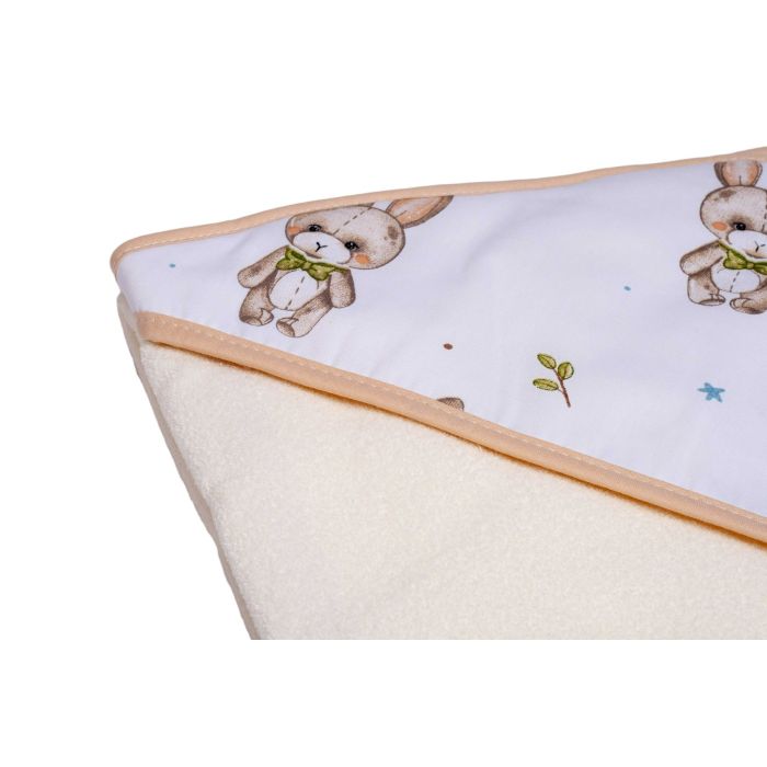 Rankšluostis kūdikiui "Cotton tail" su gobtuvu 80x80 cm "frotte" 