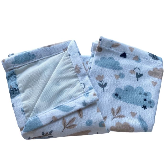 Daugkartinis neperšlampamas paklotas 45x55cm "Owls blue"