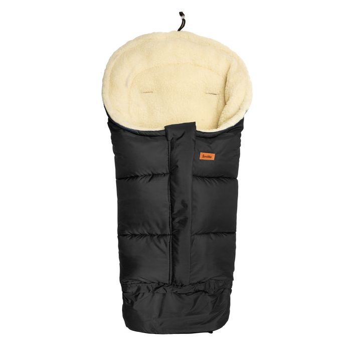 Šiltas miegmaišis - vokelis vežimėliui  "Combi wool" Black 