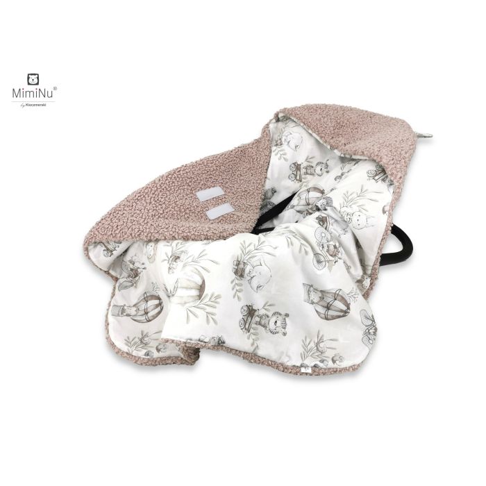 Pledas - vokelis automobilinei kėdutei "Blush zoo" 90x90 cm 