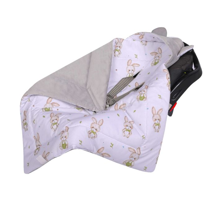 Vokelis automobilinei kėdutei "VELVET Cotton Tail" 80x80 cm I automobilinės kedutės vokelis