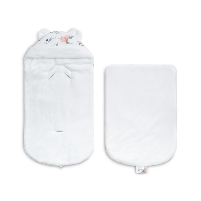 Šiltas vokelis automobilinei kėdutei, vežimėliui "Vintage" 43x80 cm Winter White