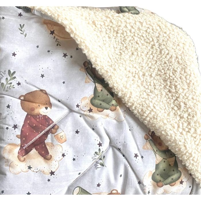 Pledas - vokelis automobilinei kėdutei "Teddy" 90x90 cm winter 