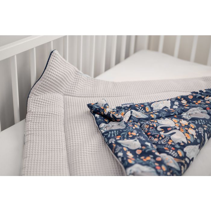 Dvipusis vokelis - pledukas kūdikiui "Love" melsvas