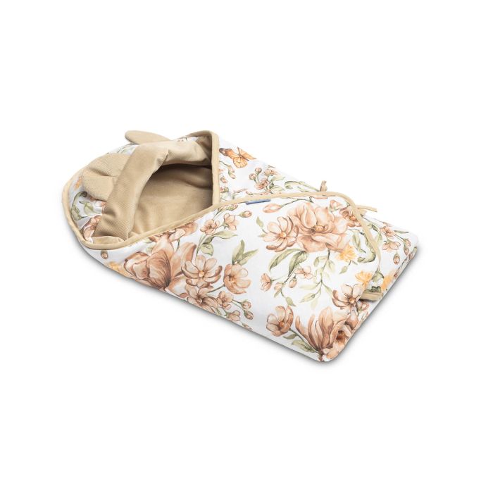 Pledas automobilinei kėdutei "Floral beige" 90x90 cm