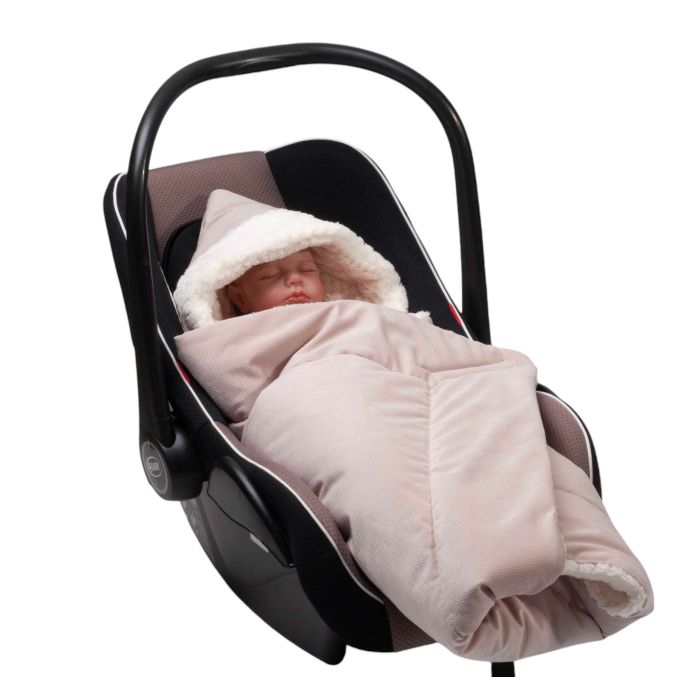 Pledas - vokelis automobilinei kėdutei "WARM VELVET" 80x80 cm pearl