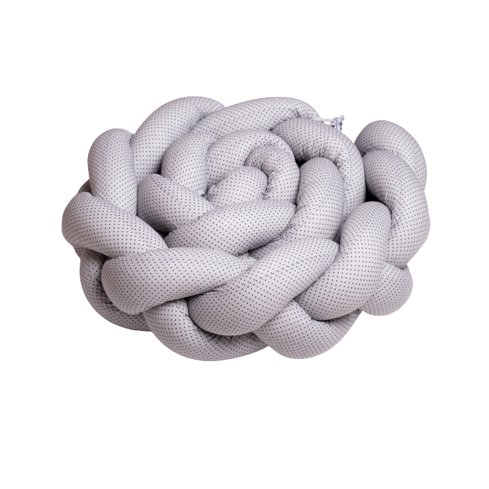 Lovytės apsauga - pynė 210 cm "Dots grey"
