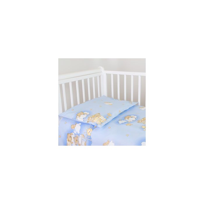 Patalynė kūdikio lovytei 135x100 "Debesėliai" mėlyna