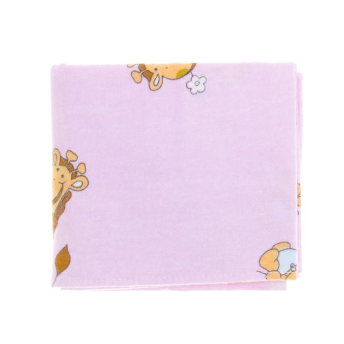 Flanelinis vystyklas su piešinukais 70x80cm rožinis 1vnt 