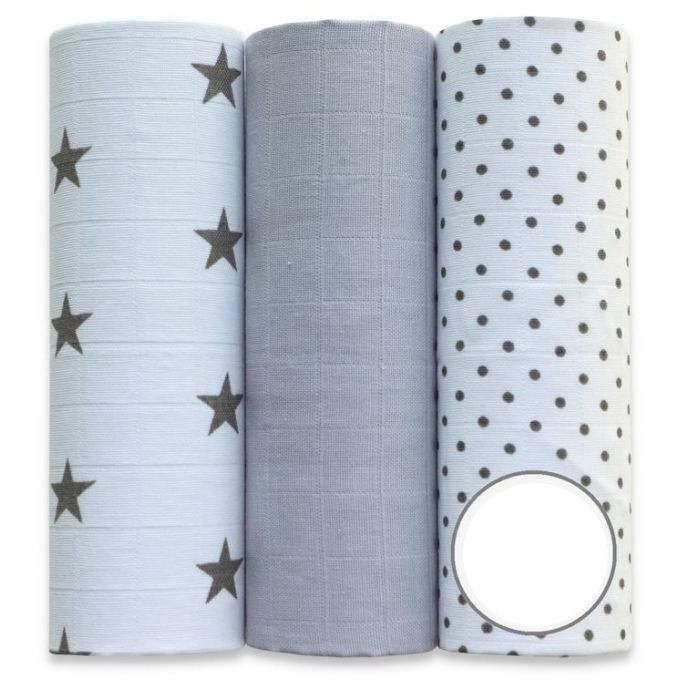 Muslino vystyklų rinkinys kūdikiams "Stars" 