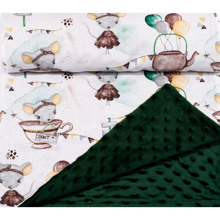 Pledas kūdikiui "Baby mouse" 100x75cm  žalias