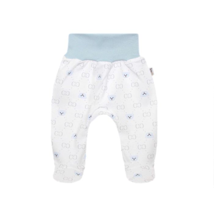 Kelnytės kūdikiui "Bear glamuor mint", baltos su pėdutėmis