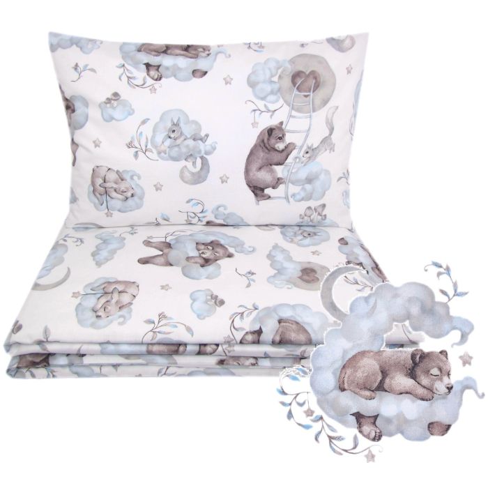 Patalynė kūdikiui 135x100 "Cosy clouds" melsvos spalvos 
