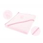 Bocioland rankšluostis su gobtuvu frotinis 100x100, rožinis, ančiukai, BOC0111