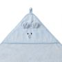 Bambukinis rankšluostis kūdikiui "Mouse blue" su gobtuvu 100x100 cm