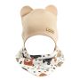 Kepurytė ir kaklaskarė kūdikiui "Love" - Beige bears
