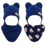 Kepurytė ir kaklaskarė kūdikiui "Navy teddy" 