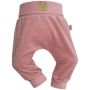 Veliūrinės kelnytės kūdikiui "BEAR PINK" be pėdučių