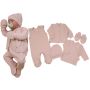 Kūdikio kraitelis - drabužėliai naujagimiui "Blank pale rose" 5 dalių