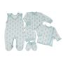 Kūdikio kraitelis - drabužėliai naujagimiui "Fox" 5 dalių melsvos spalvos