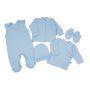 Kūdikio kraitelis - drabužėliai naujagimiui "Blank baby blue" 5 dalių