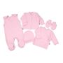 Kūdikio kraitelis - drabužėliai naujagimiui "Blank baby pink" 5 dalių