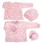 Kūdikio kraitelis - drabužėliai naujagimiui "Gentle story " 5 dalių rožinės spalvos