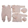Kūdikio kraitelis - drabužėliai naujagimiui "Bear glamour beige" 5 dalių 