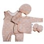 Kūdikio kraitelis - drabužėliai naujagimiui "Bear glamour beige" 5 dalių 