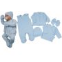 Kūdikio kraitelis - drabužėliai naujagimiui "Blank baby blue" 5 dalių