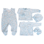 Kūdikio kraitelis - drabužėliai naujagimiui "Gentle story" 5 dalių melsvas