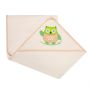 Rankšluostis kūdikiui "Owl" su gobtuvu 80x80cm smėlio spalvos