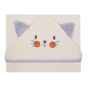 Rankšluostis kūdikiui "Cat" su gobtuvu 100x100cm "frotte" šviesiai gelsvas