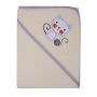 Rankšluostis kūdikiui "CAT" su gobtuvu 100x100cm "termofrotte" bežinės sp.