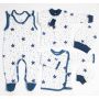 Kūdikio kraitelis - drabužėliai naujagimiui "Navy star" 5 dalių mėlynas