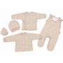 Kūdikio kraitelis - drabužėliai naujagimiui "Bear glamour beige" 5 dalių 