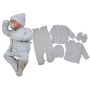 Kūdikio kraitelis - drabužėliai naujagimiui "Blank grey" 5 dalių