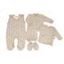 Kūdikio kraitelis - drabužėliai naujagimiui "Fox beige" 5 dalių