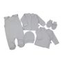 Kūdikio kraitelis - drabužėliai naujagimiui "Blank grey" 5 dalių