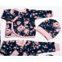 Kūdikio kraitelis - drabužėliai naujagimiui "Flora  navy" 5 dalių 