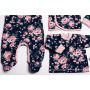 Kūdikio kraitelis - drabužėliai naujagimiui "Flora  navy" 5 dalių 