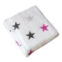 Vystyklas kūdikiui iš marlės lux 70x80cm "Pink Stars" 