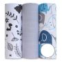 Muslino vystyklų rinkinys kūdikiams "Elephants In blue" 